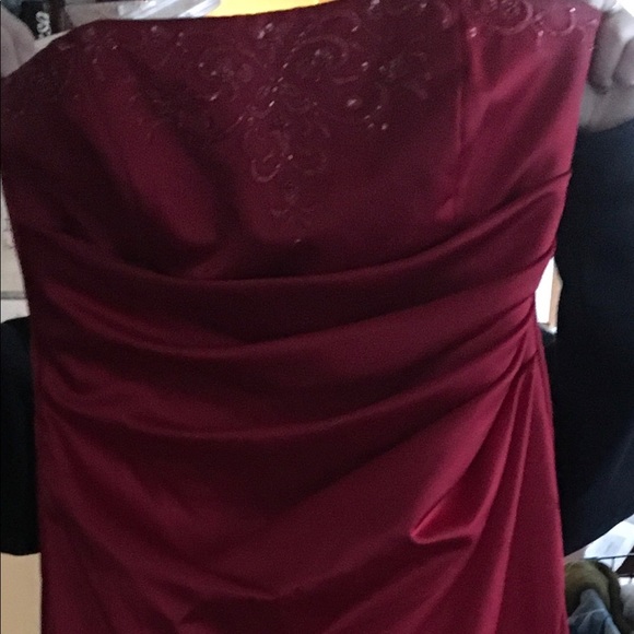 wine colored ball gown